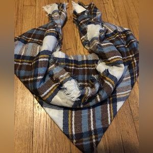 Plaid thick knit blanket warm scarf